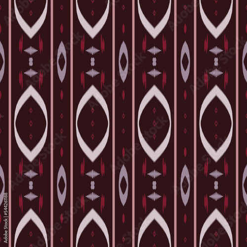 Ethnic ikat Aztec batik textile seamless pattern digital vector design for Print saree Kurti Borneo Fabric border brush symbols swatches designer