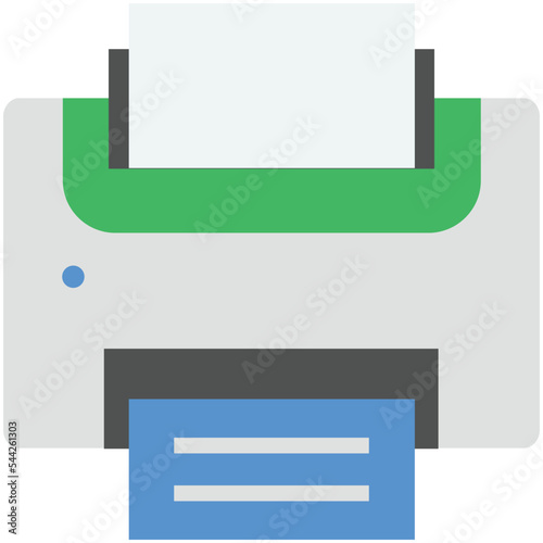 Printer Flat Illustration