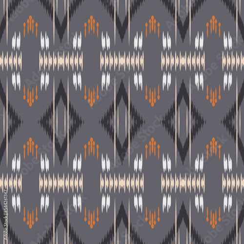 Ethnic ikat background batik textile seamless pattern digital vector design for Print saree Kurti Borneo Fabric border brush symbols swatches party wear