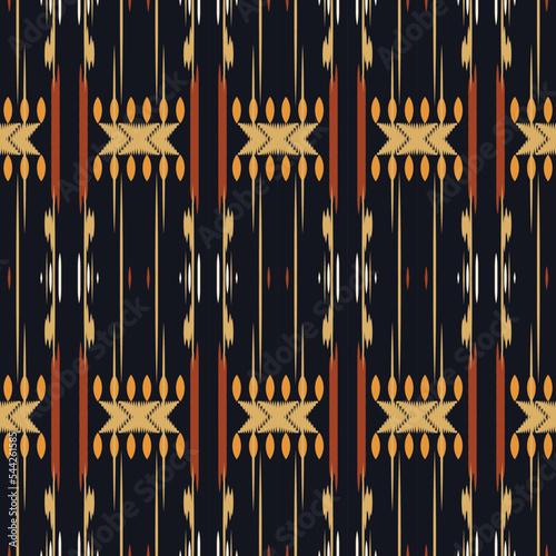 Ethnic ikat chevron batik textile seamless pattern digital vector design for Print saree Kurti Borneo Fabric border brush symbols swatches party wear