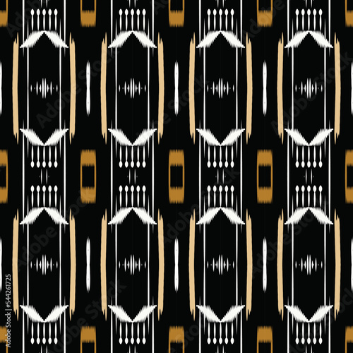 Ethnic ikat design batik textile seamless pattern digital vector design for Print saree Kurti Borneo Fabric border brush symbols swatches designer