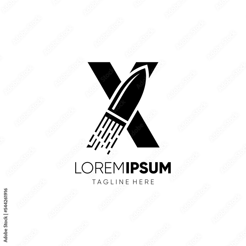 Letter X Bullet Logo Design Vector Icon Graphic Emblem Illustration 