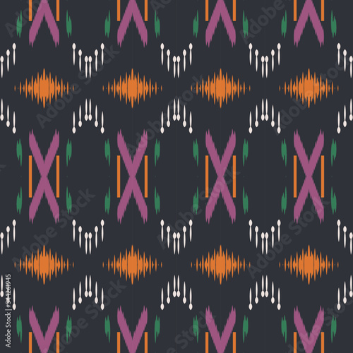 Ethnic ikat damask batik textile seamless pattern digital vector design for Print saree Kurti Borneo Fabric border brush symbols swatches party wear