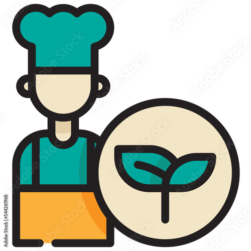 chief food natural organic restaurant filled outline icon