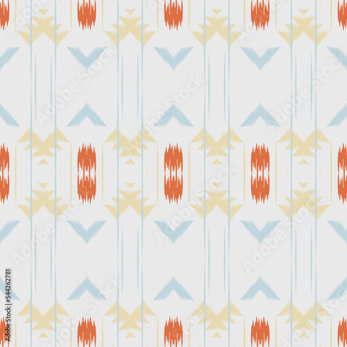 Ethnic ikat flower batik textile seamless pattern digital vector design for Print saree Kurti Borneo Fabric border brush symbols swatches stylish