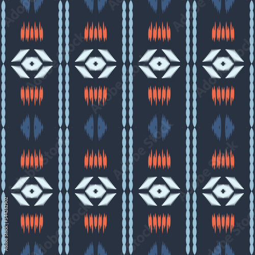 Ethnic ikat frame batik textile seamless pattern digital vector design for Print saree Kurti Borneo Fabric border brush symbols swatches stylish