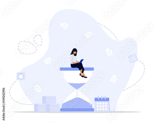 Deadline concept illustration. Suitable for landing page, ui, web, App intro card,  editorial, flyer, and banner.