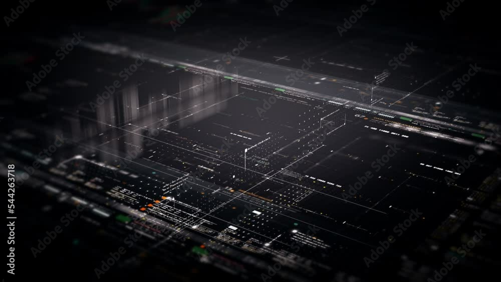 Business stock market, trading, info graphic with animated graphs, charts and data numbers insight analysis to be shown on monitor display screen for business meeting mock up theme
