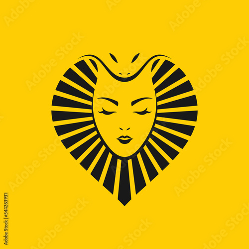 cleopatra logo with love concept