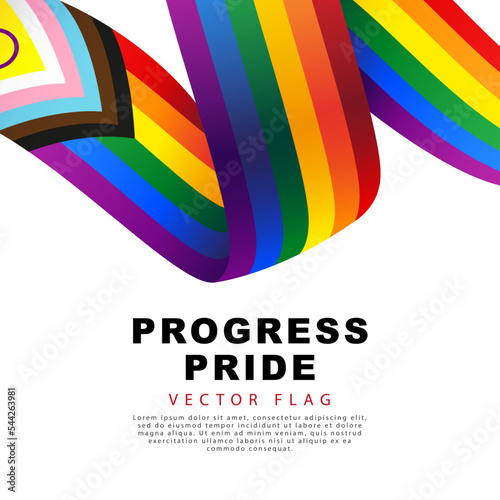 Ribbon in the form of an LGBT flag. LGBTQIA + symbols. Rainbow flag. An international symbol of the lesbian, gay, bisexual and transgender community.