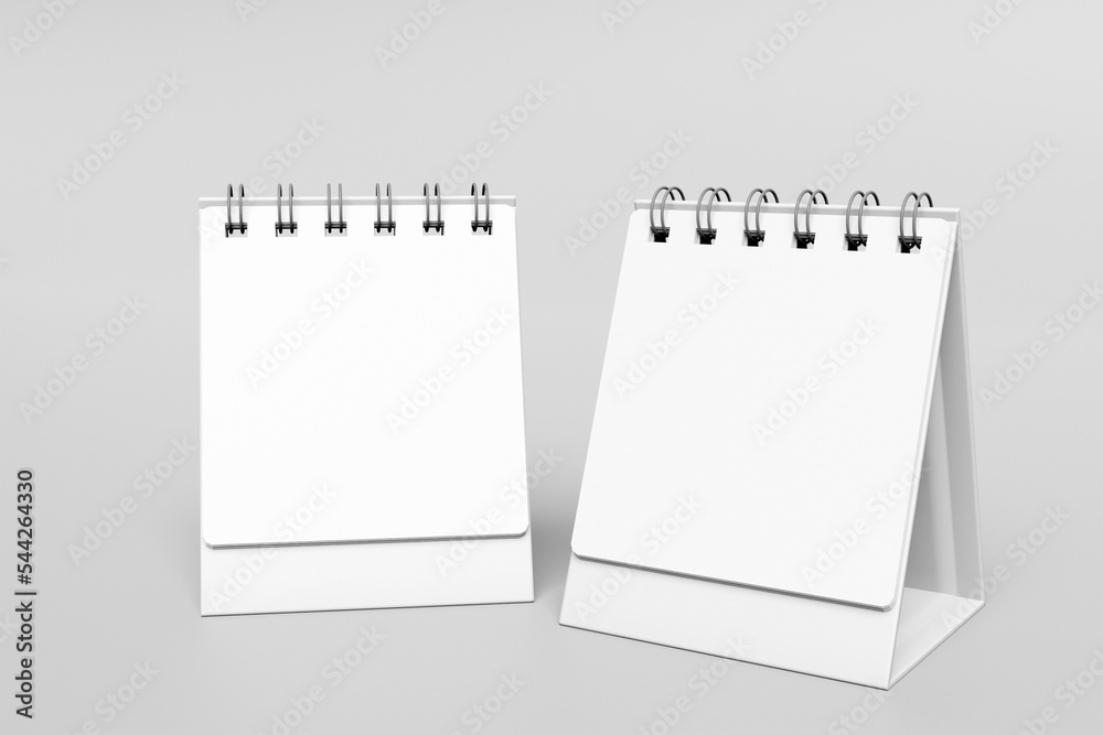White blank paper desk spiral calendar for design. 3d rendering White blank paper desk spiral calendar for design. 3d rendering