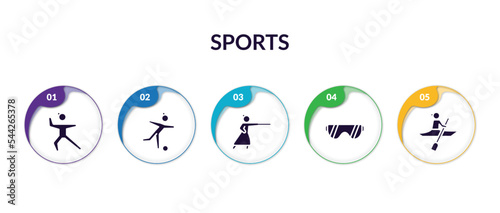Fotografie, Obraz set of sports filled icons with infographic template