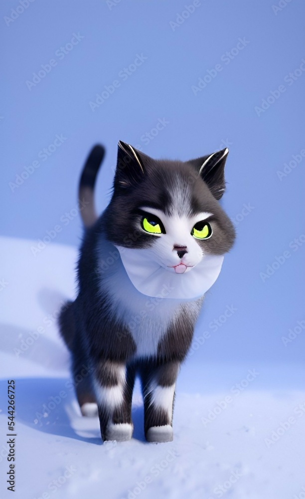 Obraz premium Cat and snow