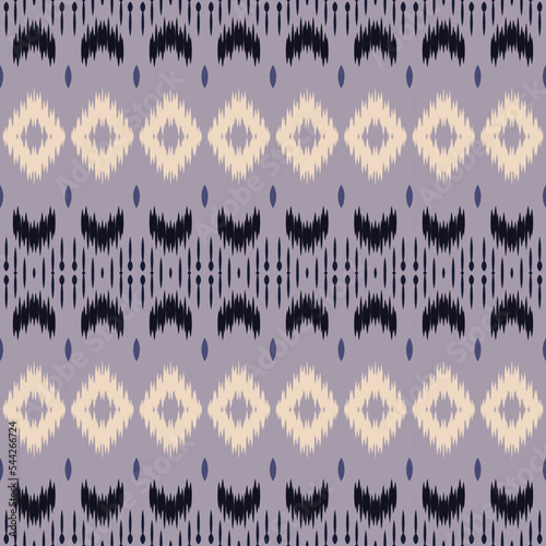 ฺฺBatik Textile ikat stripe seamless pattern digital vector design for Print saree Kurti Borneo Fabric border brush symbols swatches designer