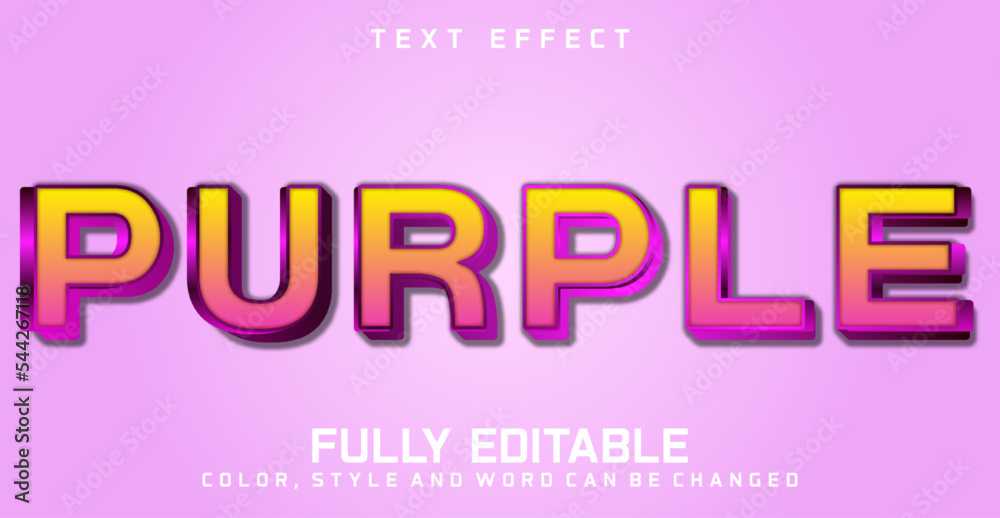 Editable purple text style effect