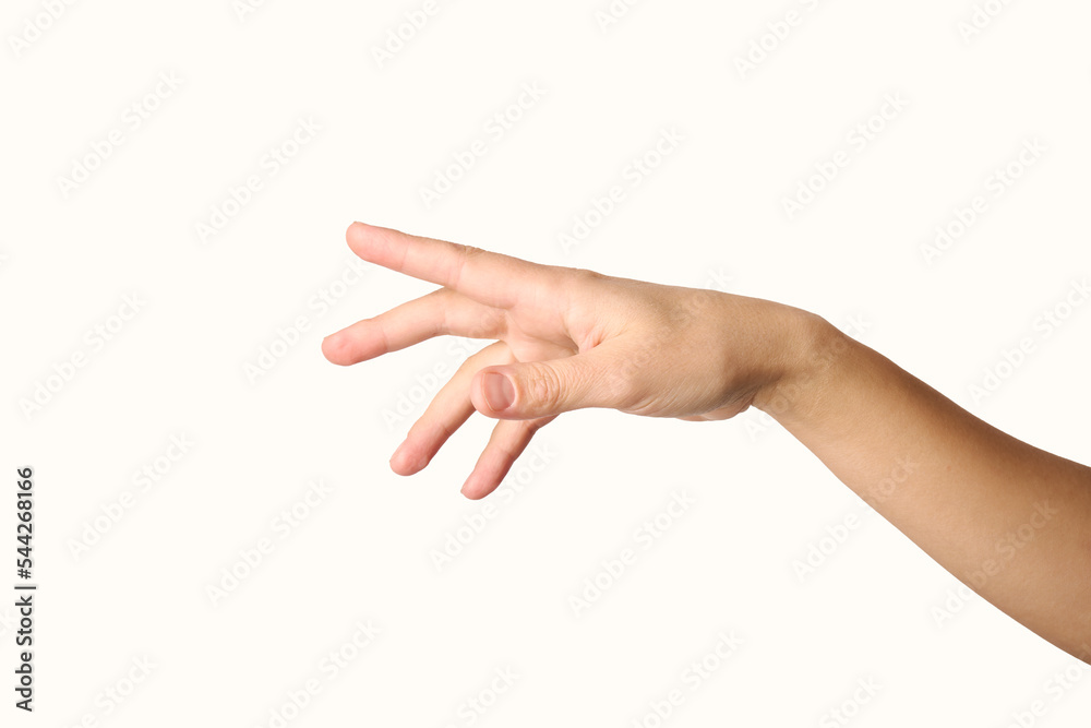 Woman hand gesture isolated on white background Woman hand gesture isolated on white background