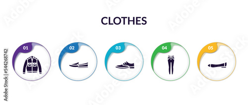 Foto set of clothes filled icons with infographic template