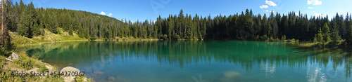 Fourth Lake on Five Lakes Trail in Jasper National Park,Alberta,Canada,North America 
