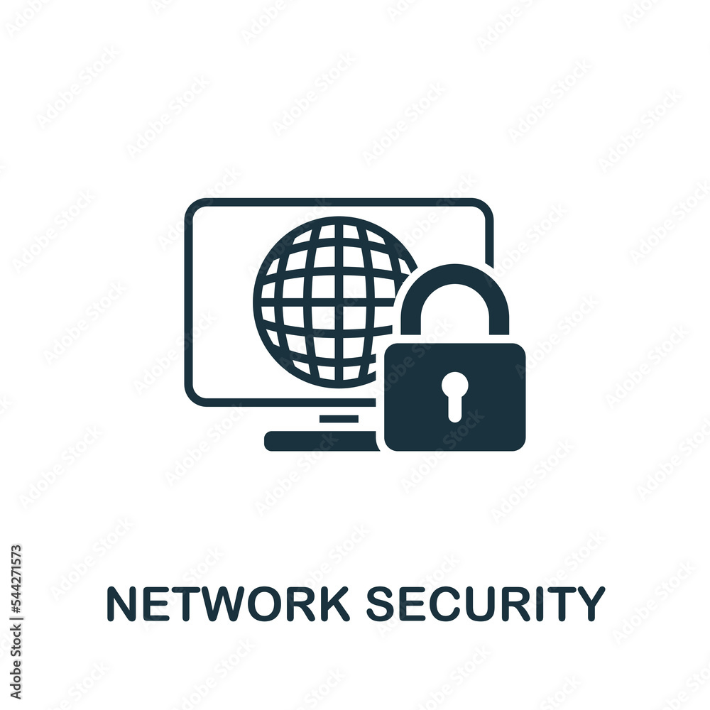 Network Security icon. Monochrome simple Cyber Security icon for ...