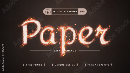 Burnt Paper - Editable Text Effect, Font Style
