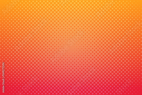 Red yellow pop art background with halftone dots in retro comic style. Vector illustration.