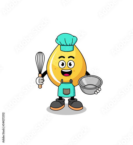 Illustration of honey drop as a bakery chef