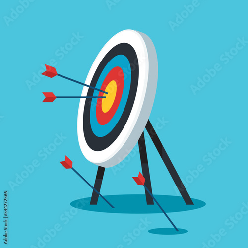 Archery target. Goal achieve concept vector illustration