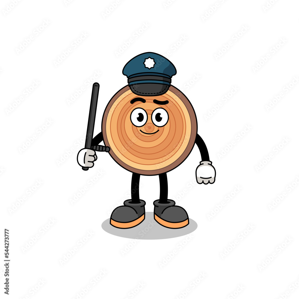 Cartoon Illustration of wood grain police Cartoon Illustration of wood grain police
