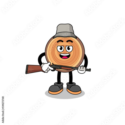 Cartoon Illustration of wood grain hunter