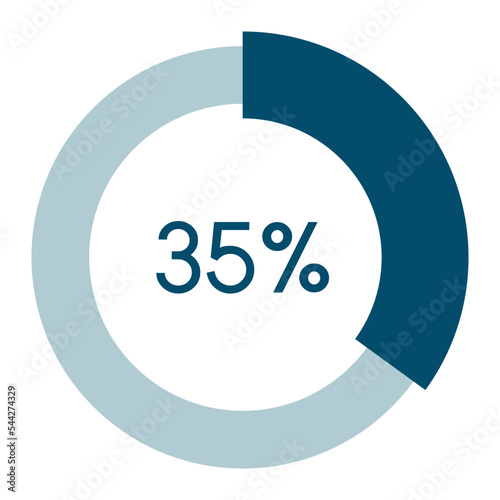 35 percent,circle percentage diagram vector illustration,infographic chart.