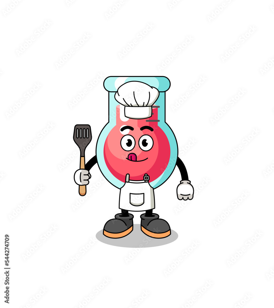 Mascot Illustration of laboratory beaker chef Mascot Illustration of laboratory beaker chef
