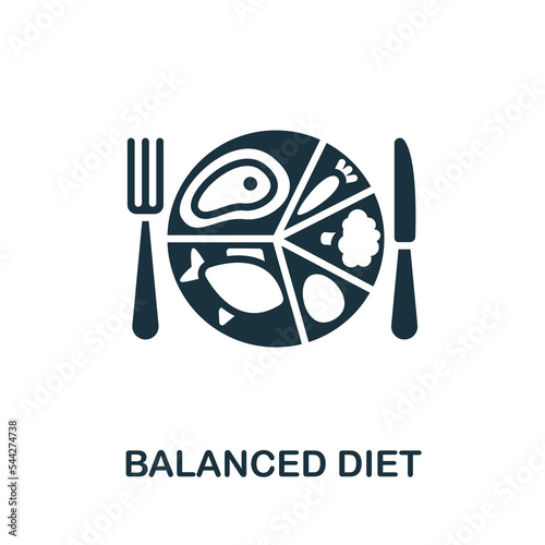 Balanced Diet icon. Monochrome simple Detox Diet icon for templates, web design and infographics