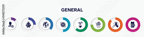 infographic element with general filled icons. included impeachment, bioengineering, team, autopilot, bio technology, ecommerce solutions, hr solutions, in-game advertising vector.