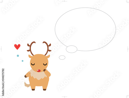 トナカイのイラスト　吹き出し付