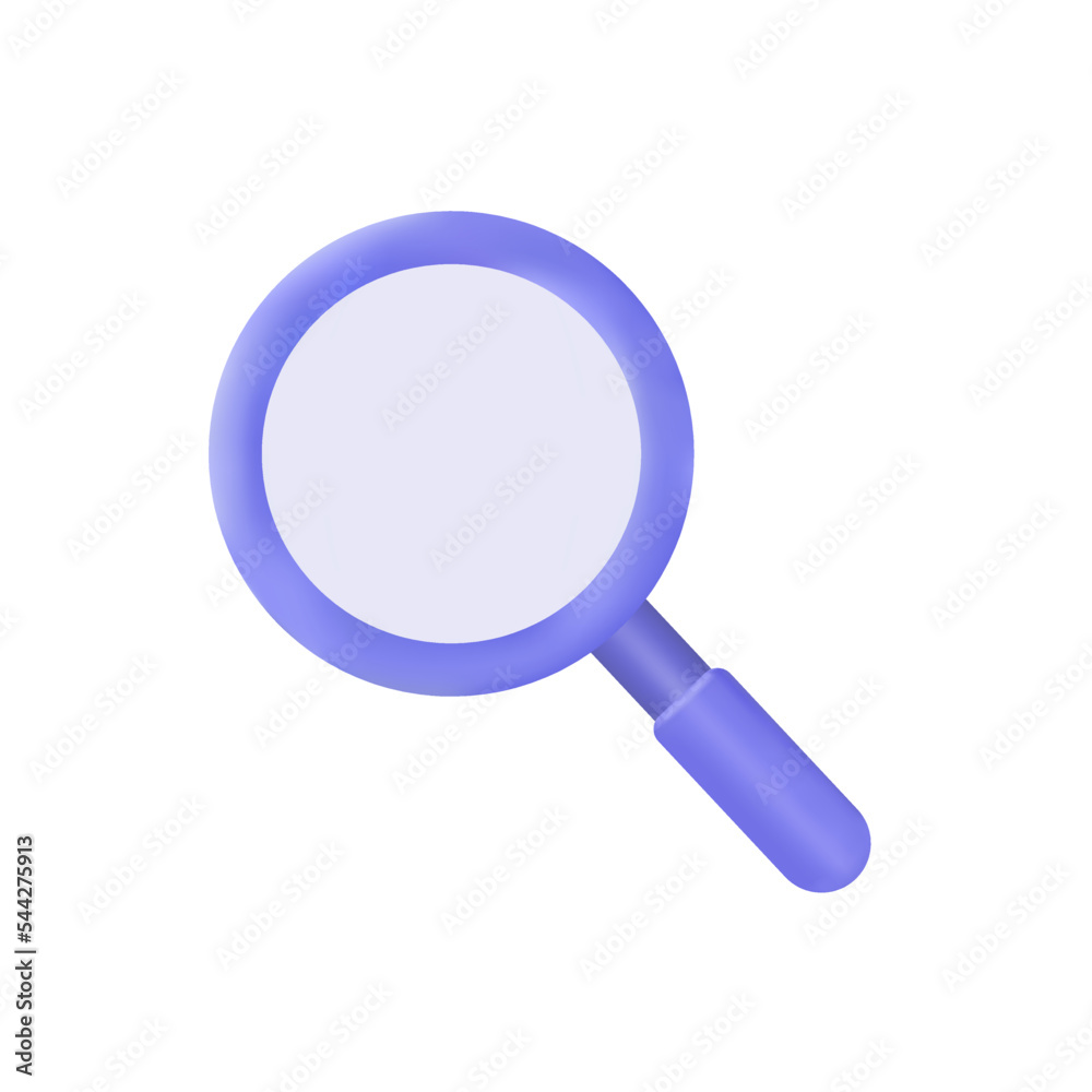 Lupe 3d in realistic style on white background. Business vector icon. Transparent background. Search icon vector Lupe 3d in realistic style on white background. Business vector icon. Transparent background. Search icon vector
