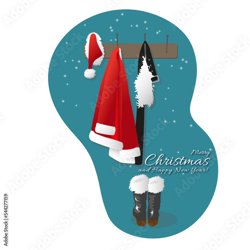 Wallpaper Mural santa claus. Christmas card. Torontodigital.ca