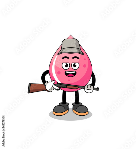 Cartoon Illustration of strawberry juice hunter