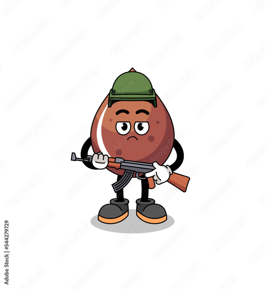 Cartoon of chocolate drop soldier Cartoon of chocolate drop soldier