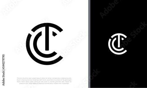 Initials CT. TC logo design. Initial Letter Logo. Innovative high tech logo template.