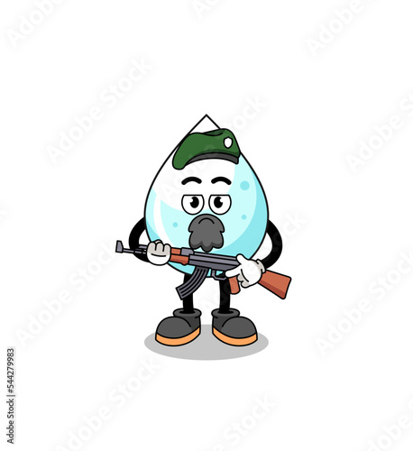 Character cartoon of milk drop as a special force