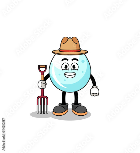 Cartoon mascot of milk drop farmer