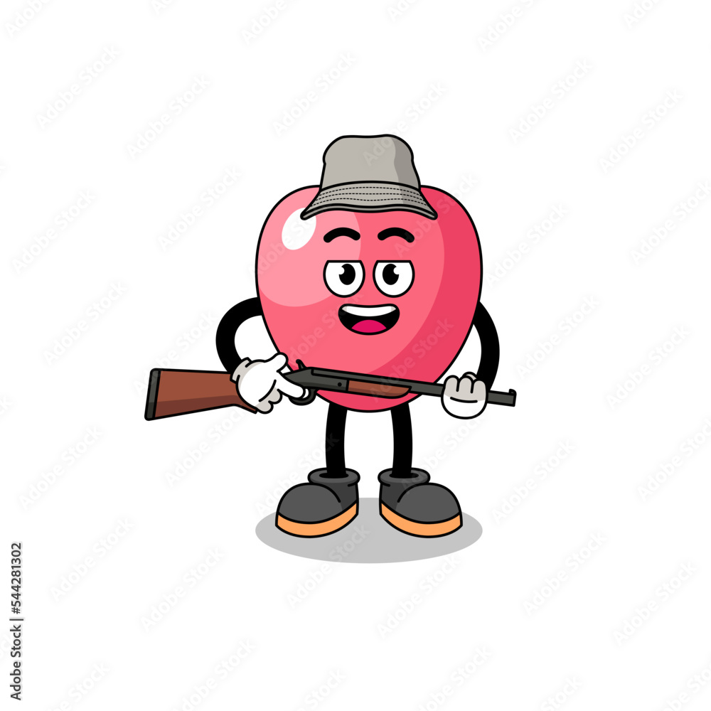 Cartoon Illustration of heart symbol hunter Cartoon Illustration of heart symbol hunter