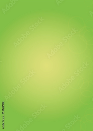 Abstract Green Background with Golden Circular Spot Lights. Vibrant Sunlight Summer and Spring Texture. Eco and Environment Page Design. Defocused Fresh Leaf Print. Bokeh Blurry Template.