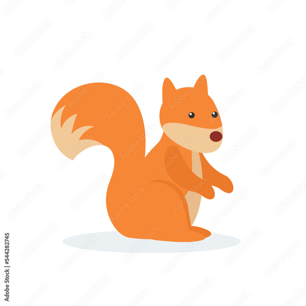 Obraz premium Red squirrel, forest rodent - illustration
