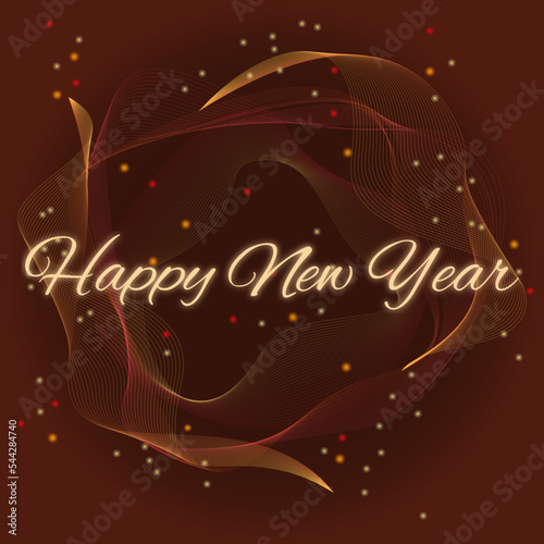 New Year's card in gold colors vector illustration. New Year background. Abstract background for Christmas and New Year