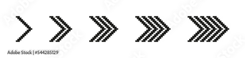 Pixel Arrow sign. Black arrow symbol vector sign isolated on white background. EPS 10