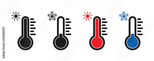 Set of thermometer vector icons. emperature symbol. Vector illustration image. eps10