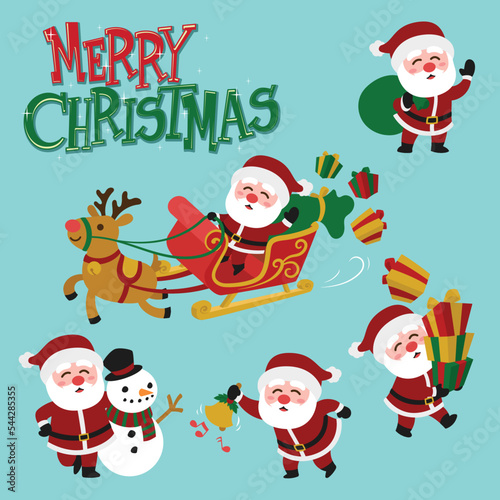 Vector illustration of Christmas Santa Claus collection
