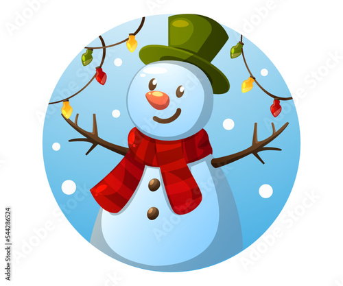 winter background with snowman
