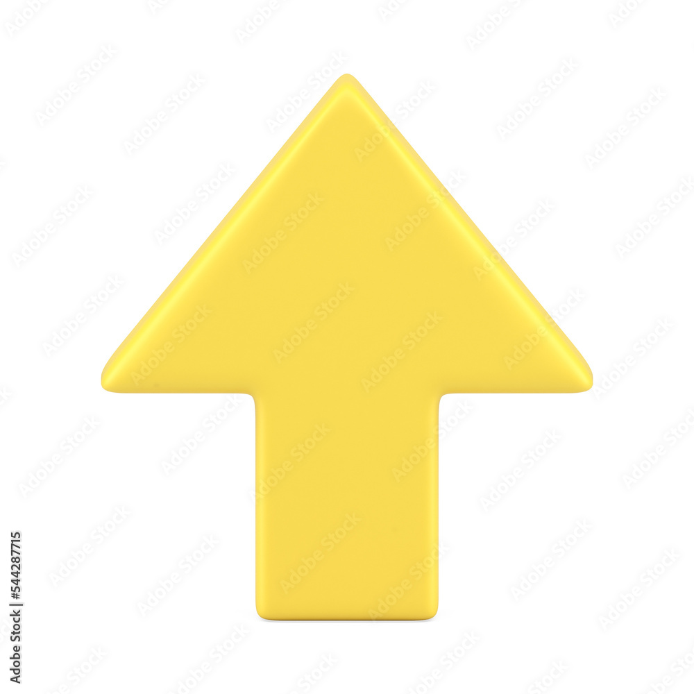 Yellow glossy vertical up arrow rise business growth graphic analyzing realistic 3d icon Yellow glossy vertical up arrow rise business growth graphic analyzing realistic 3d icon